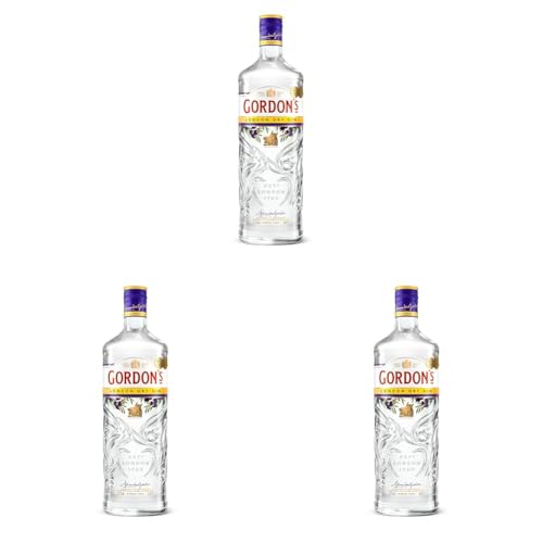 Gordon's London Dry Gin | Premium destilliert | Ausgezeichnet & aromatisiert | mit Zitrusfrische | handgefertigt auf englischem Boden | 37,5% vol | 1000 ml Einzelflasche | (Packung mit 3) von Gordon's