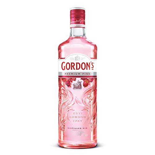 Gordon's Pink Gin | Premium destilliert | Erfrischend köstlich | mit Erdbeer- und Himbeergeschmack | handgefertigt in England | 37,5% vol | 700 ml Einzelflasche | von Gordon's
