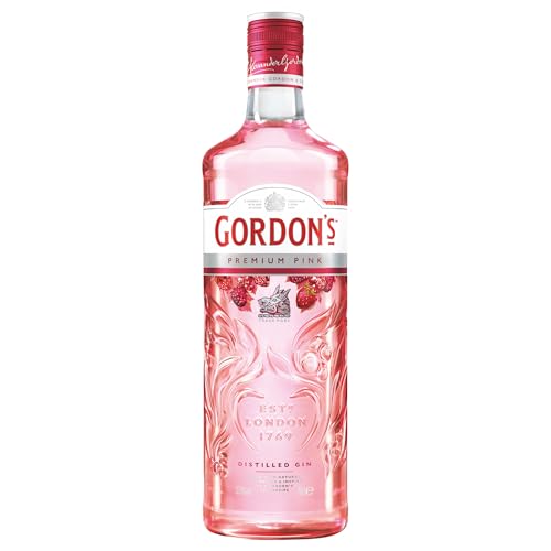 Gordon's Pink Gin | Premium destilliert | Erfrischend köstlich | mit Erdbeer- und Himbeergeschmack | handgefertigt in England | 37,5% vol | 700 ml Einzelflasche | von Gordon's