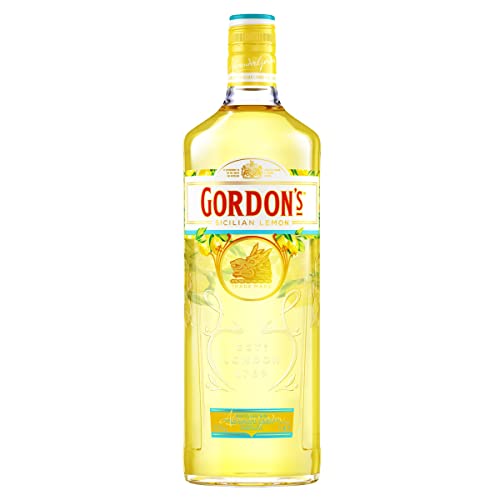 Gordon's Sicilian Lemon Gin | Premium destilliert | Erfrischend köstlich | mit Zitrusgeschmack | zum Valentinstag | 37,5% vol | 1000 ml Einzelflasche | von Gordon's