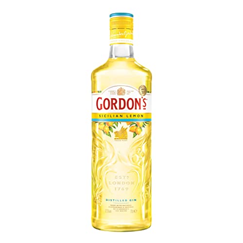 Gordon's Sicilian Lemon Gin | Destillierter Bestseller | mit Zitrusgeschmack | Hervorragend aromatisiert | handgefertigt auf englischem Boden | 37,5% vol | 700 ml Einzelflasche | von Gordon's