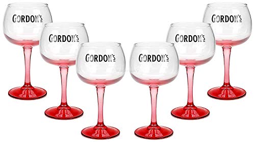 Gordons Gin Premium Pink Glas Longdrinkglas Ballonglas Cocktailglas Gläser Set ? 6 Stück von Gordon's