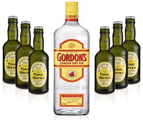 Gin Tonic Set - Gordons Gin 0,7l 700ml (37,5% Vol) + 6x Fentimans Tonic Water 200ml inkl. Pfand MEHRWEG von Gordons-Gordons