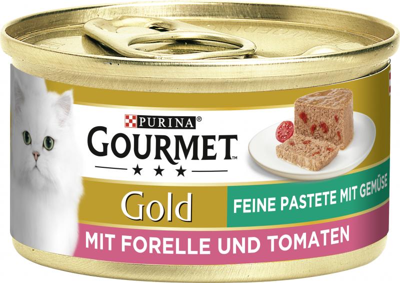 Gourmet Gold Feine Pastete mit Gemüse mit Forelle & Tomaten Gourmet Gold Feine Pastete mit Gemüse mit Forelle & Tomaten von Gourmet