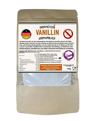 Vanille Aroma Konzentrat Eis Pulver 100g von Gourmeteur in Bäckerei Konditor Qualität. Ohne zugesetzten Zucker, veganes Geschmackspulver für Lebensmittel. Vanille Aroma Konzentrat Eis Pulver 100g von Gourmeteur in Bäckerei Konditor Qualität. Ohne zugesetzten Zucker, veganes Geschmackspulver für Lebensmittel. von Gourmeteur