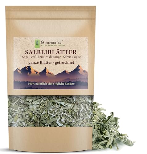 Gourmetia® Salbeiblätter 250g, Salbeitee ganz und getrocknet - 100% naturbelassen von Gourmetia