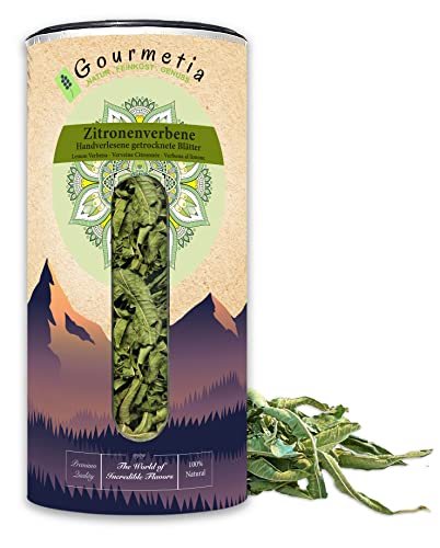 Gourmetia® Zitronenverbene Tee 50g - Eisenkraut getrocknet, ganze Blätter/ohne Stängel - 100% naturbelassen von Gourmetia