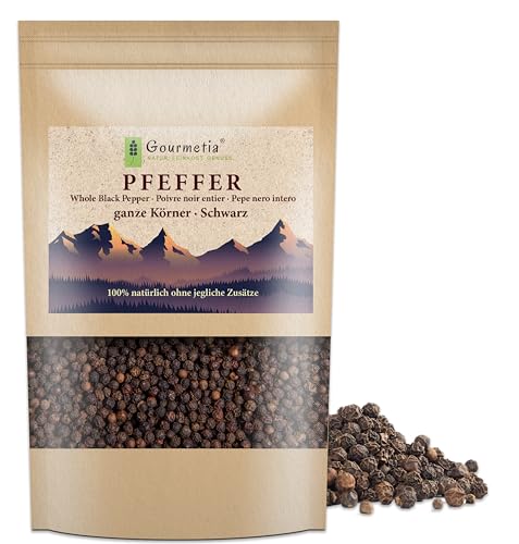 Gourmetia® schwarzer Pfeffer ganz 200g - 100% naturbelassen von Gourmetia