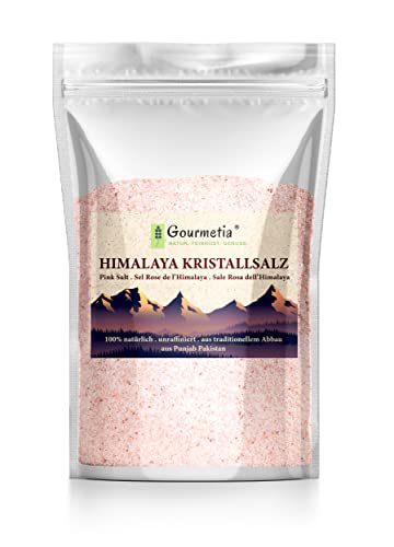Gourmetia Himalaya Salz fein 10KG, Rosa Kristallsalz aus Punjab Pakistan, Steinsalz (2x5KG) von Gourmetia