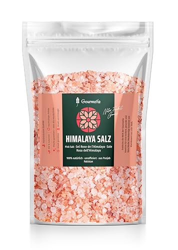 Gourmetia Himalaya Salz grob 2KG, Rosa Kristallsalz aus Punjab Pakistan, Steinsalz von Gourmetia