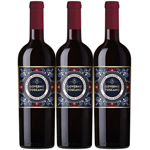 Governo Toscano Rosso Toscana Rotwein italienischer Wein trocken IGT Italien I Versanel Paket (3 x 0,75l) von Governo Toscano