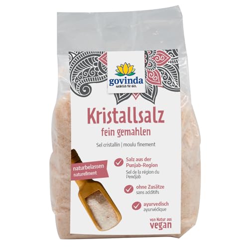 Govinda Kristallsalz fein gemahlen, 1er Pack (1 x 1 kg Beutel) von Govinda