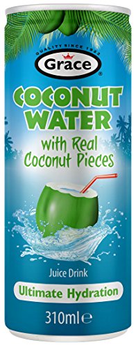 Grace Coconut Water Kokosnuss Wasser (with real coconut pieces), 310 ml can von Grace