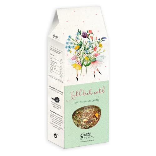 Tee in hübscher Geschenkverpackung, Kräutertee, Früchtetee, Grünteemischung, Mitbringsel, Geschenkidee (Fühl dich wohl Kräuterteemischung) von Grätz Verlag
