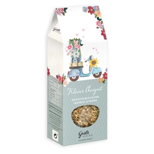 Tee in hübscher Geschenkverpackung, Kräutertee, Früchtetee, Grünteemischung, Mitbringsel, Geschenkidee (Kleine Auszeit Grünteemischung Ingwer Zitrone) von Grätz Verlag