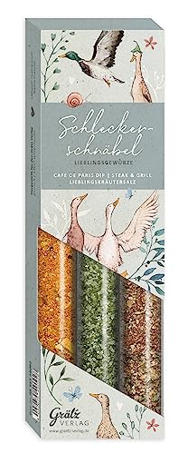 Gewürze Geschenkset Wiesengeschnatter" I Exklusive Gewürze als Geschenk (77g), Ideal für Sommerfest, zum Grillen oder Richtfest - für Kräuterbutter, Café-de-Paris-Dip, Grillmarinade von Grätz Verlag