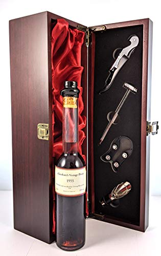 Grahams Vintage Port 1955 (Decanted Selection) 20cls in einer mit Seide ausgestatetten Geschenkbox, da zu 4 Weinaccessoires, 1 x 200ml von Grahams
