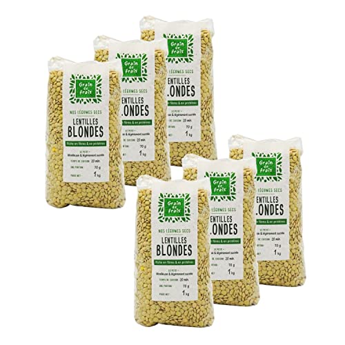 Set mit 6 blonde Linsen – Beutel 1 kg von Grain de Frais