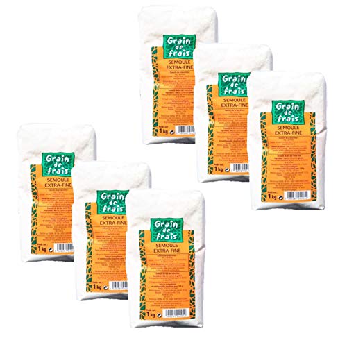 Set mit 6 x extrafeinen Schälchen – Frischkörnchen – Packung mit 1 kg von Grain de Frais