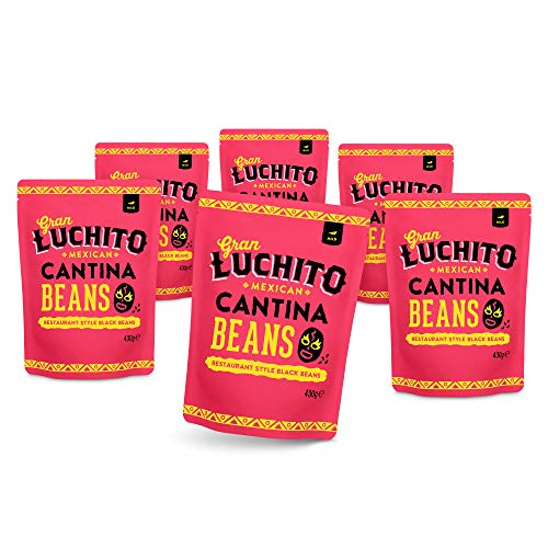 Gran Luchito Mexikanische Cantina Schwarze Bohnen im Restaurantstil 430 g (6 Stück) | mild | Perfekte Begleitung zu mexikanischem Essen von Gran Luchito