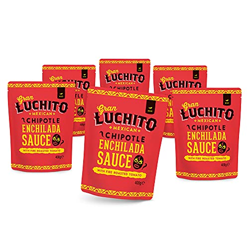 Gran Luchito Mexikanische Chipotle Red Enchilada Kochsoße, 400 g, milde Hitze, 6 Stück von Gran Luchito