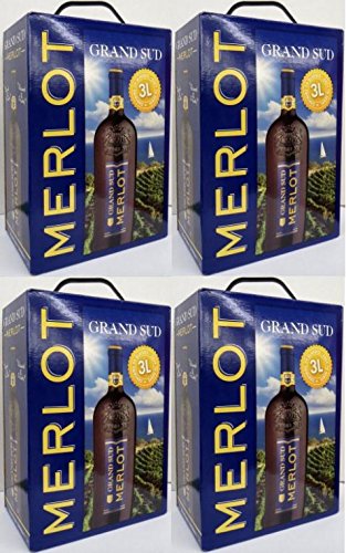 4 x GRAND SUD MERLOT Vin de Pays d`Oc 3 Liter BAG IN BOX von Grand Sud
