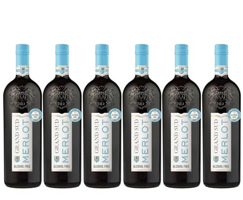 Grand Sud - Alkoholfreier Rotwein, Runder und fruchtiger Merlot (6 x 1 L) von Grand Sud