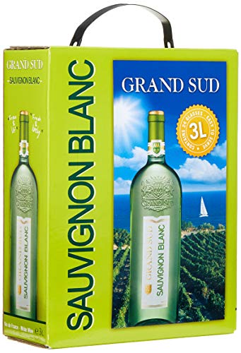 Grand Sud - Sauvignon Blanc aus Süd-Frankreich - Sortentypischer Trocken Weißwein - Großpackungen Wein Bag in Box 3l (1 x 3 L) von Grand Sud