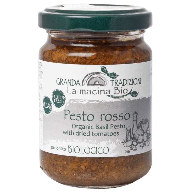 Bio Pesto Rosso mit getrockneten Tomaten, 130 g von Granda Traditioni