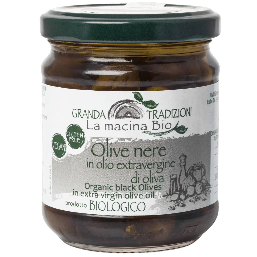 Bio Schwarze Oliven im Ganzen in nativem Olivenöl extra Bio Schwarze Oliven im Ganzen in nativem Olivenöl extra von Granda Traditioni