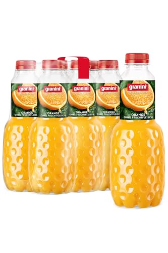 Granini Trinkgenuss Orange (6x1l), mindestens 50% Fruchtgehalt, Orangennektar aus Orangensaftkonzentrat, natürlich, vegan, mit Pfand von Granini