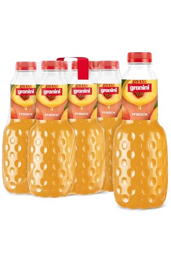 granini Trinkgenuss Pfirsich (6 x 1l), mindestens 48% Frucht, Pfirsich Fruchtsaftgetränk, natürlich, vegan, mit Pfand von Granini