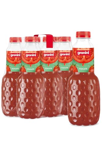 granini Trinkgenuss Tomate (6 x 1l), 100% Saft und Meersalz, Tomatensaft, natürlich, vegan, mit Pfand von Granini