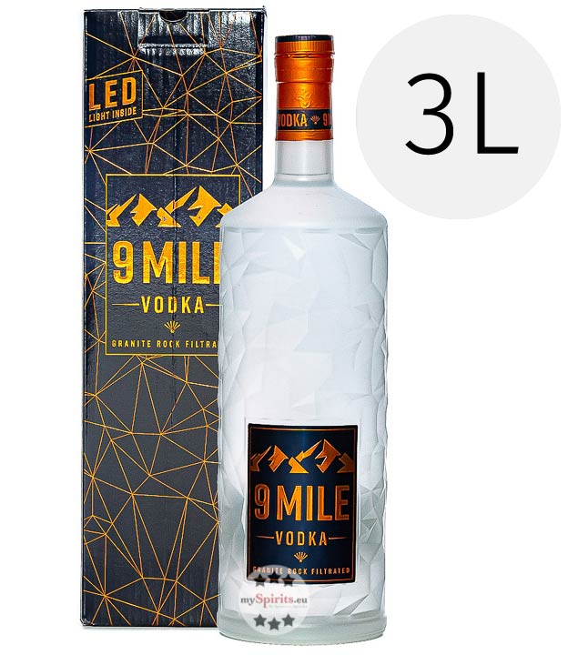 9 Mile Vodka 3l (37,5 % Vol., 3,0 Liter) von Granite Rock Distillery