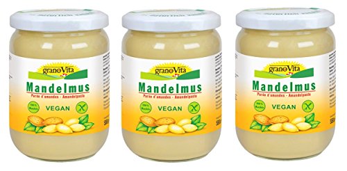 Mandelmus granoVita - 3x 500g - cremiges Mandelmus - VEGA von Grano Vita