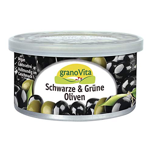 Veganer Brotaufstrich schwarze und grüne Oliven (125 g) von Granovita