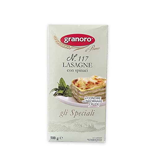 Granoro Lasagne con Spinaci Nr. 117, grüne Lasagneblätter mit Spinat 500 gr. von Granoro