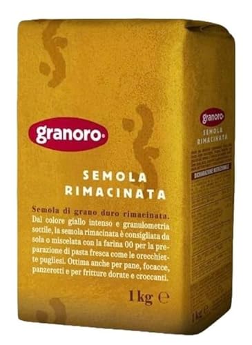 Hartweizengrieß - Semola di Grano Duro Rimacinata, 4 Packungen von Granoro