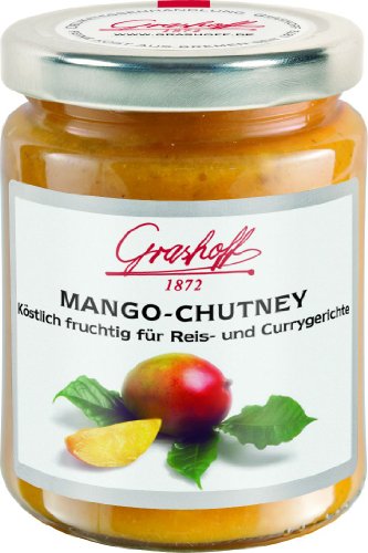 Grashoff Mango-Chutney, für Curry- und Reisgerichte, 200 ml, 3er Pack (3 x 200 ml) von Grashoff 1872