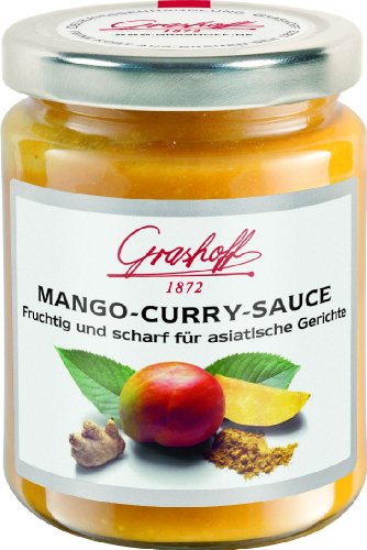 Grashoff Mango-Curry-Sauce, fruchtig-scharf, 200 ml, 3er Pack (3 x 200 ml) von Grashoff 1872