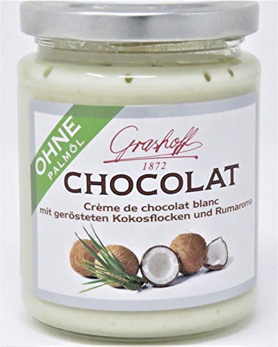 235g Grashoff Weiße Schokoladencreme mit Kokosnussflocken und Rumaroma - von Grashoff