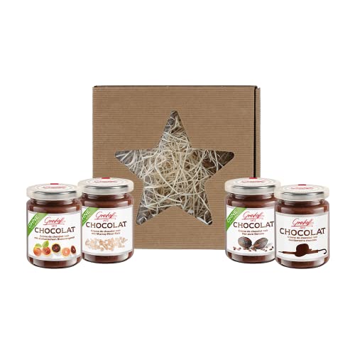 Grashoff Geschenkbox Dunkle Schokoladencreme | Weihnachtsbox | 4 leckere Aufstriche | 4x 250 g von Grashoff