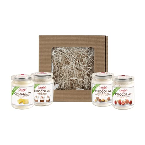 Grashoff Geschenkbox weiße Schokolade | Auswahl aus 4 weißen Schokoladenaufstrichen | in hochwertiger Geschenkbox | 0,985 kg von Grashoff