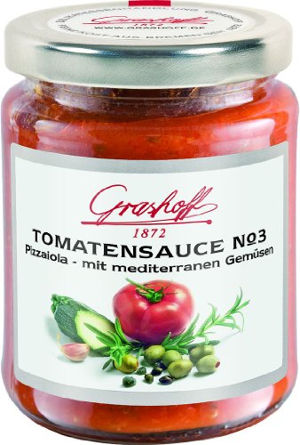 Grashoff Tomatensauce No. 3, mit mediterranen Gemüsen, 200 ml, 3er Pack (3 x 200 ml) von Grashoff