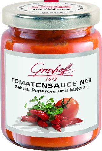 Grashoff Tomatensauce No. 6, mit Peperoni, Majoran und Sahne, 200 ml, 3er Pack (3 x 200 ml) von GRASHOFF