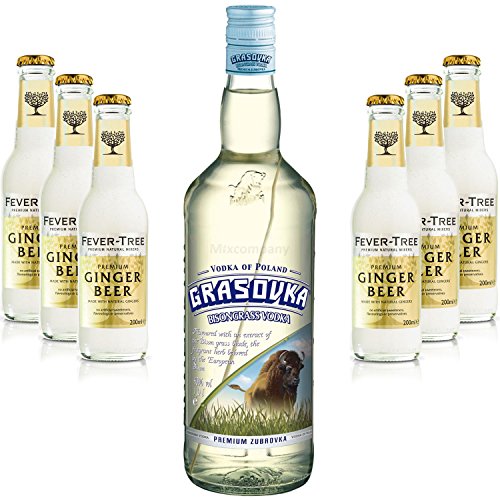 Moscow Mule Set - Grasovka Vodka 1L (40% Vol) + 6x Fever Tree Ginger Beer 200ml - Inkl. Pfand MEHRWEG von Grasovka