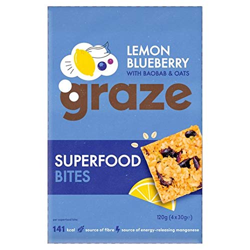 Graze Blueberry & Lemon Flapjack mit Super-Baobab 4 x 30g von Graze