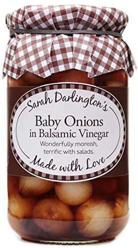 Mrs Darlington's Baby Zwiebeln in Balsamico-Essig, 450 g, 6 Stück von The Great British Confectionery Company