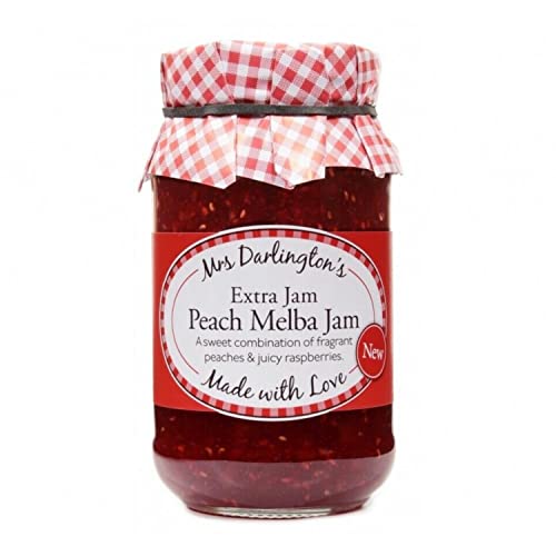 Mrs Darlington's Peach Melba Marmelade, 340 g von Great British Confectionery Company