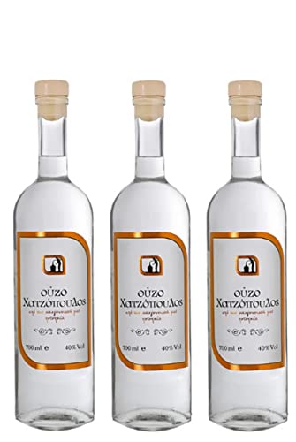 3x 700ml Ouzo Chatzopoulos 40% im Set - griechischer Traditions Anis Schnaps 3er Set + Probiersachet Olivenöl 10ml 3x 700ml Ouzo Chatzopoulos 40% im Set - griechischer Traditions Anis Schnaps 3er Set + Probiersachet Olivenöl 10ml von Greek